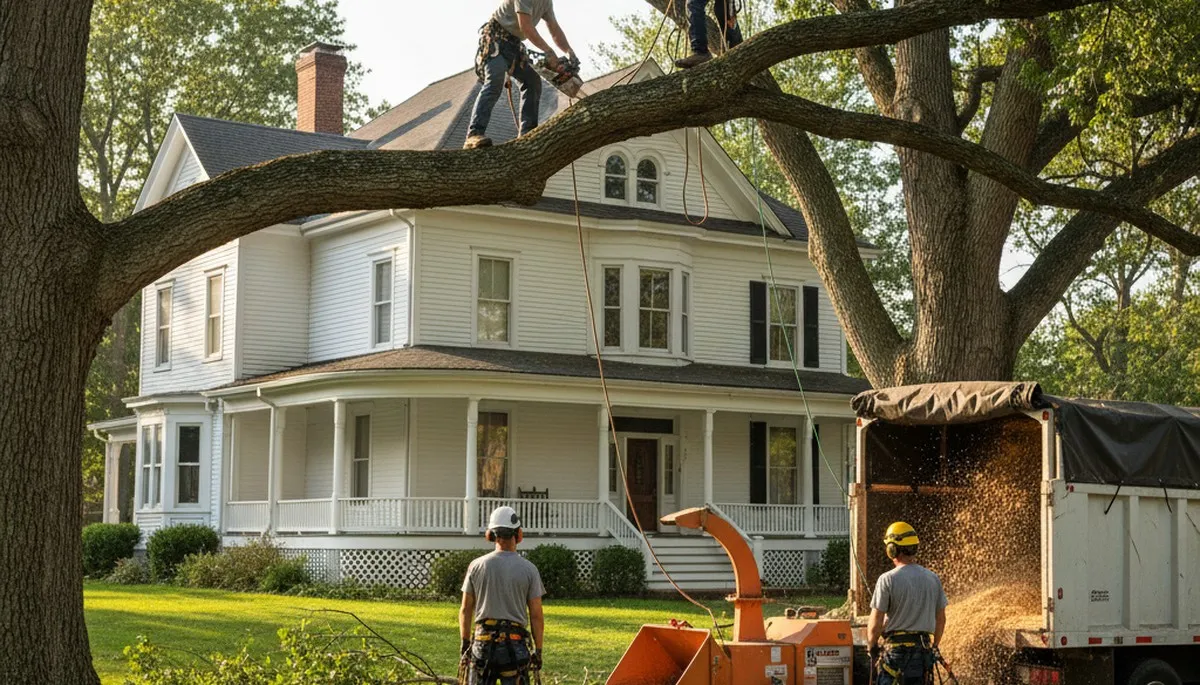 Tree service crew in Brandon, FL providing professional tree removal and trimming services
