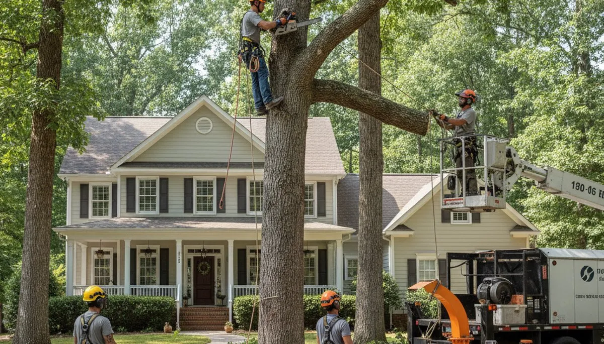 Tree service crew providing professional tree trimming and removal in Brandon, FL