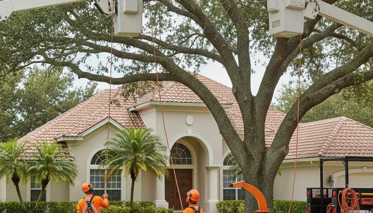 Tree service crew in Brandon, FL providing professional tree trimming and removal services
