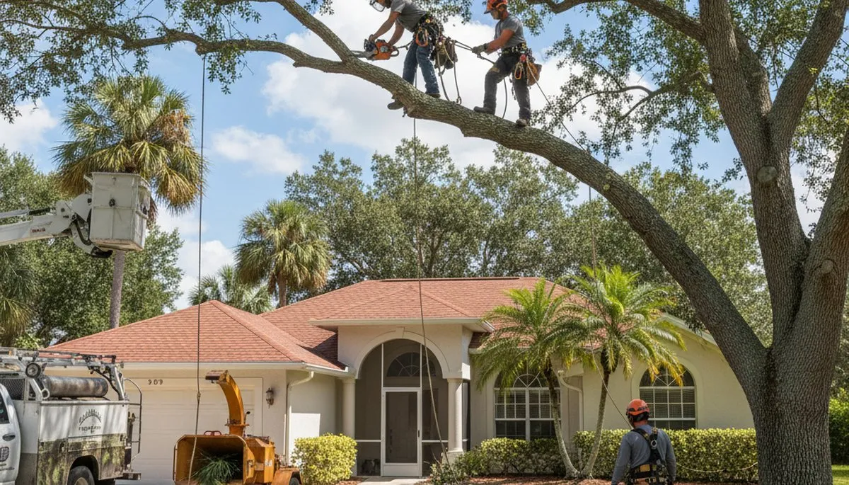 Tree service crew in Brandon, FL providing professional tree trimming and removal for local properties