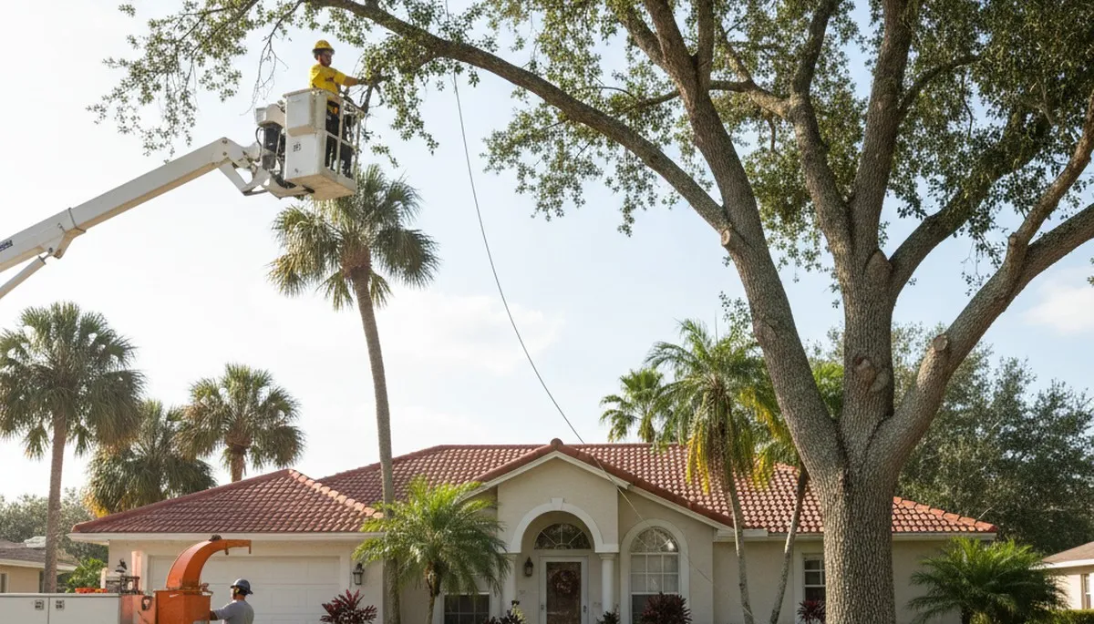 Tree service crew providing tree trimming and removal in Brandon, FL